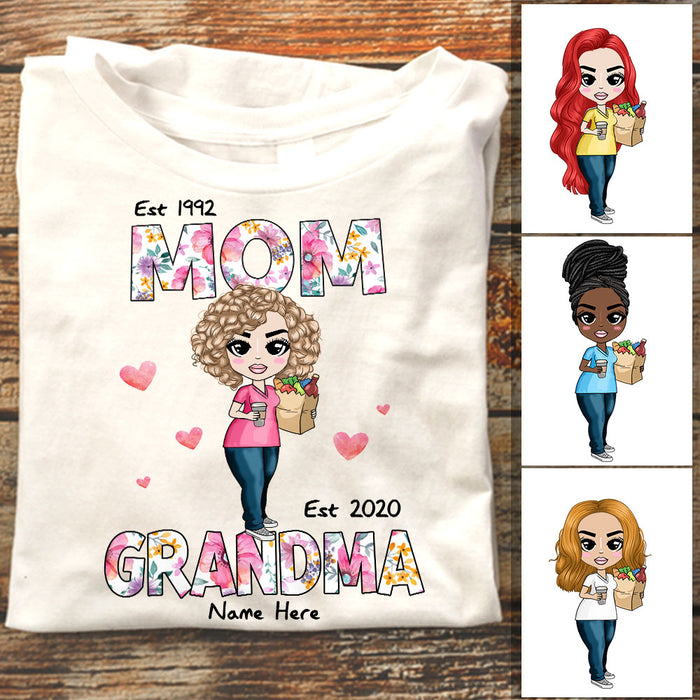 Personalized Mom Grandma Est T Shirt JL192 30O58 1