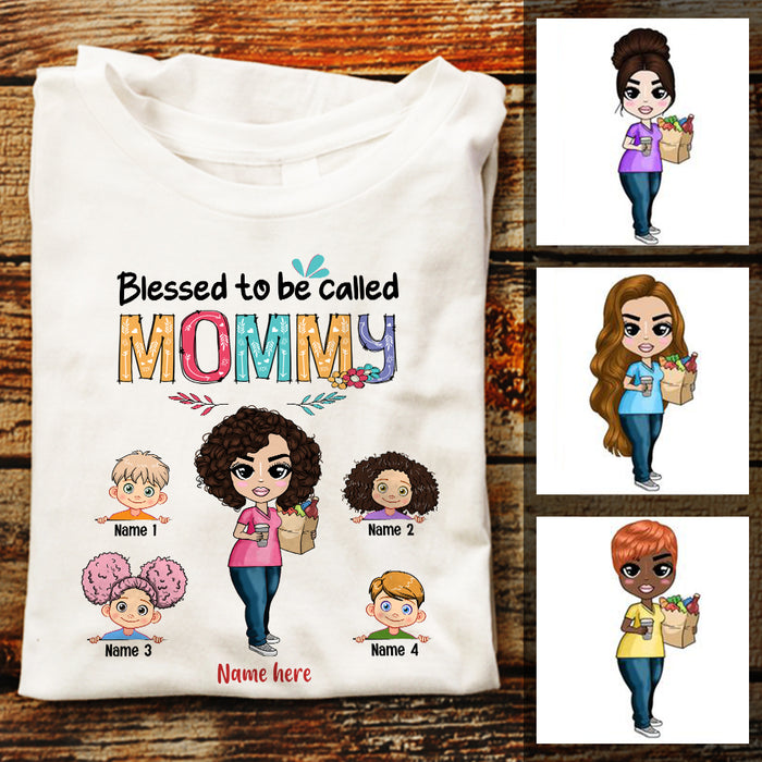 Personalized Blessed To Be Called Mom T Shirt JL201 95O36 1