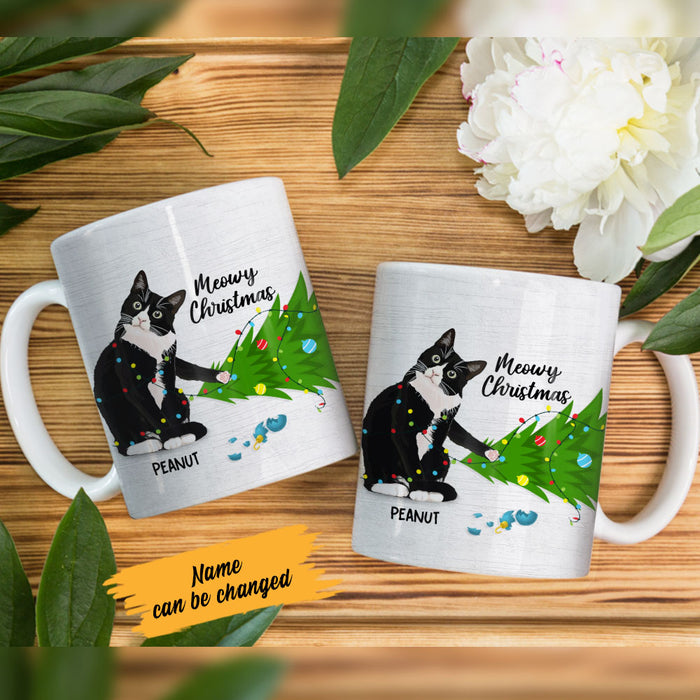 Personalized Tuxedo Cat Christmas Mug OB211 85O58 1