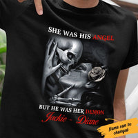 Personalized Skull Husband & Wife T Shirt JN212 95O34 thumb 1
