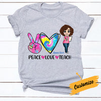 Personalized Teacher Back To School Peace Love T Shirt JL211 95O34 thumb 1