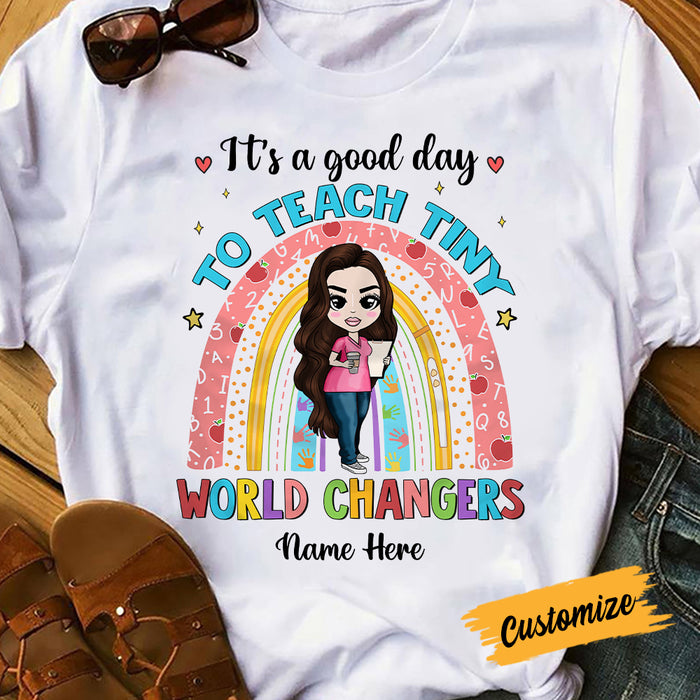 Personalized Teacher Rainbow Back To School T Shirt JL213 30O57 1