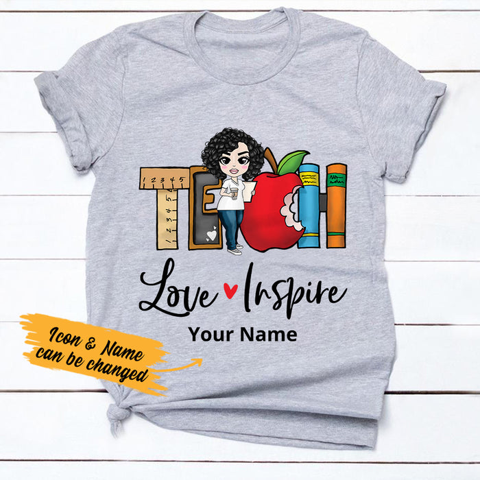 Personalized Teacher Back To School Love Inspire T Shirt JL232 24O36 1