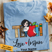 Personalized Teacher Back To School Love Inspire T Shirt JL232 24O36 thumb 1