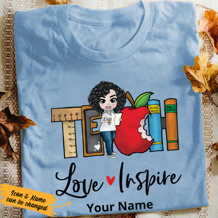 Personalized Teacher Back To School Love Inspire T Shirt JL232 24O36 1