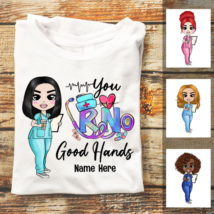 Personalized Nurse Good Hands T Shirt JL234 24O53 1