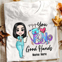Personalized Nurse Good Hands T Shirt JL234 24O53 thumb 1