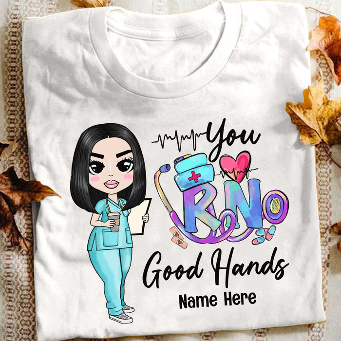 Personalized Nurse Good Hands T Shirt JL234 24O53 1