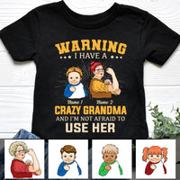 Personalized Crazy Grandma Warning Kid T Shirt JL233 95O34 thumb 1
