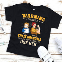 Personalized Crazy Grandma Warning Kid T Shirt JL233 95O34 thumb 1