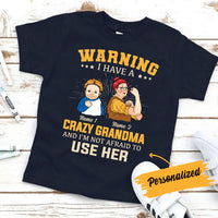 Personalized Crazy Grandma Warning Kid T Shirt JL233 95O34 thumb 1