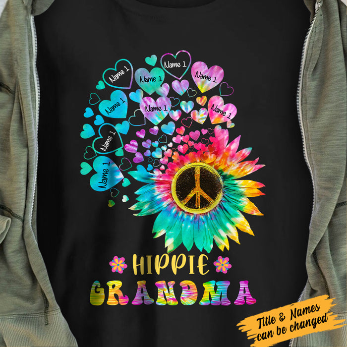 Personalized Hippie Mom Grandma T Shirt JL235 95O34 1