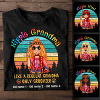 Personalized Hippie Mom Grandma T Shirt JL239 95O58 thumb 1