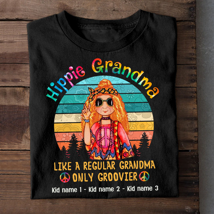 Personalized Hippie Mom Grandma T Shirt JL239 95O58 1