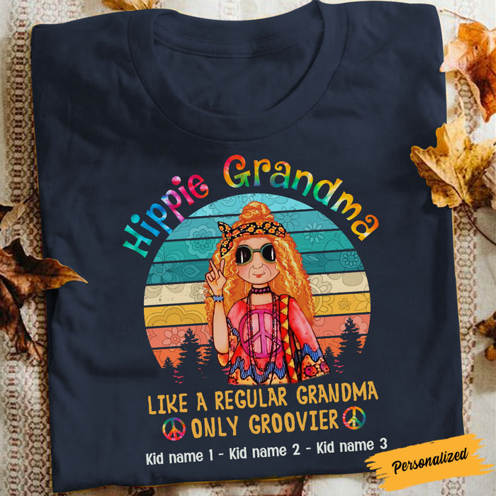 Personalized Hippie Mom Grandma T Shirt JL239 95O58 1