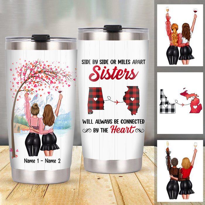 Personalized Long Distance Friends Sisters Steel Tumbler JL2312 24O47 1