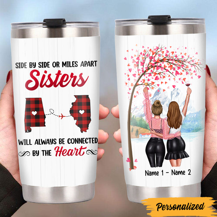 Personalized Long Distance Friends Sisters Steel Tumbler JL2312 24O47 1