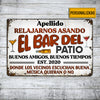 Personalized Backyard Bar Spanish Patio Metal Sign JL293 95O34 1