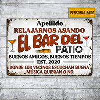 Personalized Backyard Bar Spanish Patio Metal Sign JL293 95O34 thumb 1