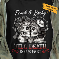 Personalized Skull Husband & Wife T Shirt JN166 95O34 thumb 1