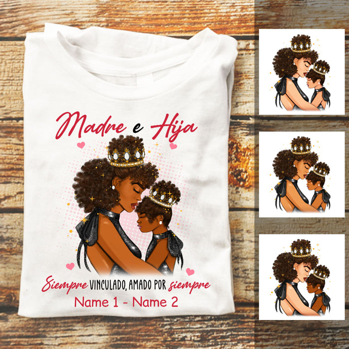 Personalized Mom Daughter Spanish Mamá BWA T Shirt JL242 65O53 1