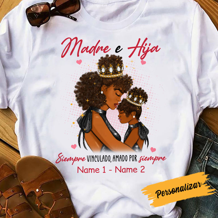 Personalized Mom Daughter Spanish Mamá BWA T Shirt JL242 65O53 1