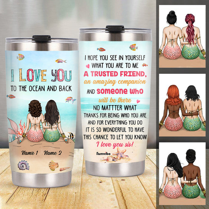 Personalized Mermaid Friends Steel Tumbler JL241 26O36 1