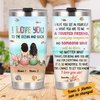 Personalized Mermaid Friends Steel Tumbler JL241 26O36 thumb 1