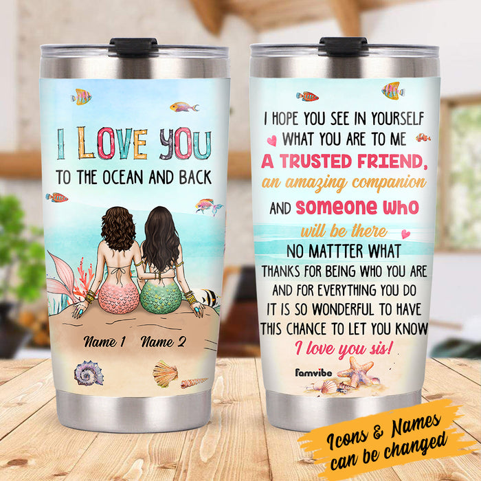 Personalized Mermaid Friends Steel Tumbler JL241 26O36 1