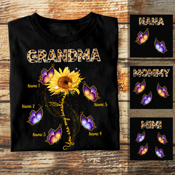 Personalized Mom Grandma Sunflower T Shirt JL241 95O53 1