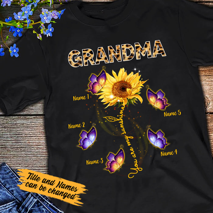 Personalized Mom Grandma Sunflower T Shirt JL241 95O53 1