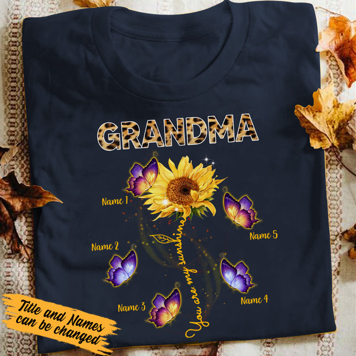 Personalized Mom Grandma Sunflower T Shirt JL241 95O53 1