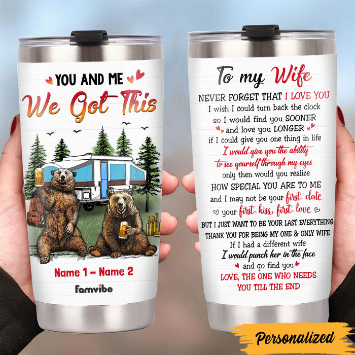 Personalized Camping Couple Steel Tumbler JL305 30O47 1