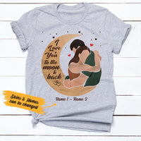 Personalized Couple Love You To The Moon And Back T Shirt AG21 24O36 thumb 1
