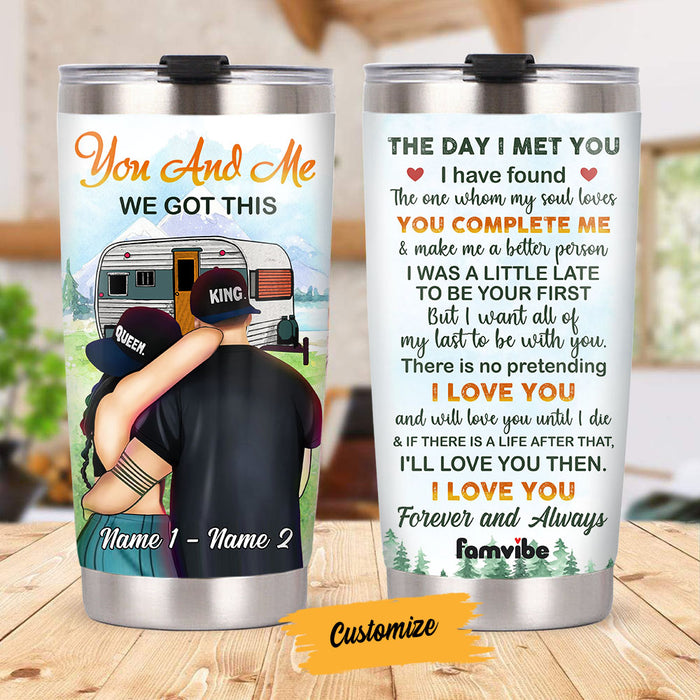 Personalized Couple Camping Steel Tumbler JL2711 24O58 1