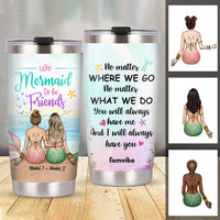 Personalized Mermaid Friends Steel Tumbler JL274 26O34 thumb 1
