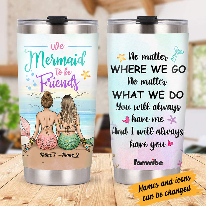 Personalized Mermaid Friends Steel Tumbler JL274 26O34 1