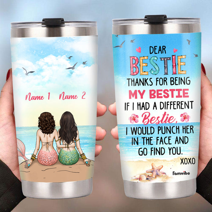 Personalized Mermaid Friends Bestie Steel Tumbler JL271 26O36 1