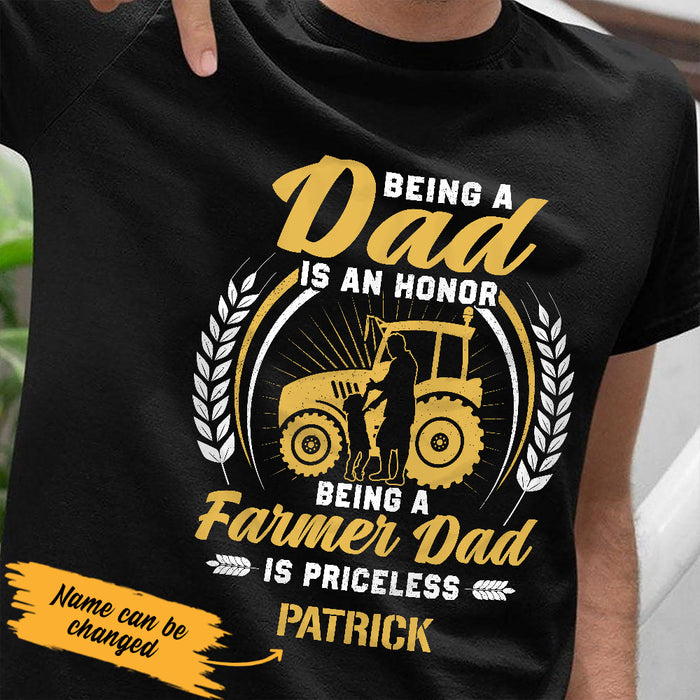 Personalized Farmer Being A Dad Is An Honor T Shirt JL282 26O53 1