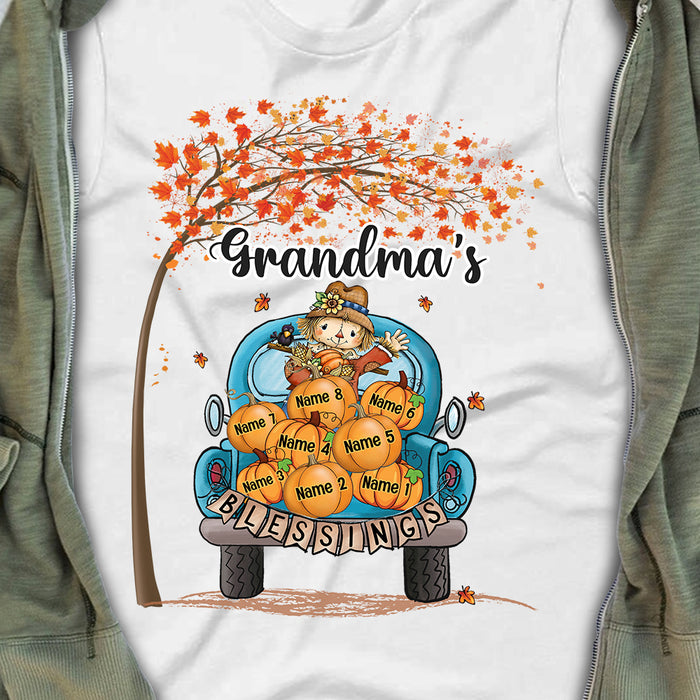Personalized Fall Halloween Grandma Blessings T Shirt JL279 24O34 1