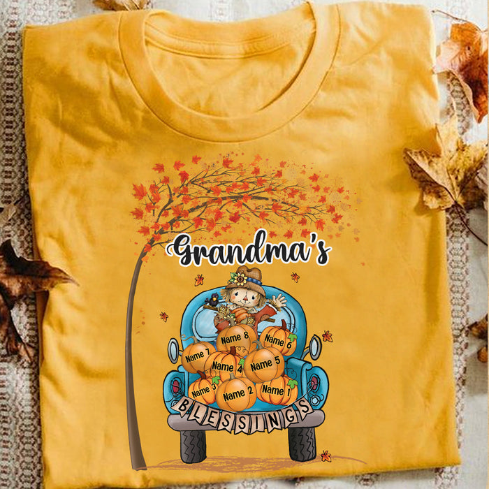 Personalized Fall Halloween Grandma Blessings T Shirt JL279 24O34 1