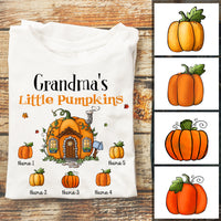 Personalized Grandma Little Pumpkin Fall T Shirt JL2715 24O57 thumb 1