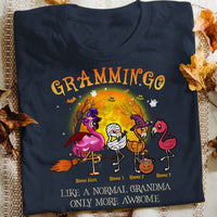 Personalized Grandma Flamingo Halloween T Shirt JL2710 24O34 thumb 1