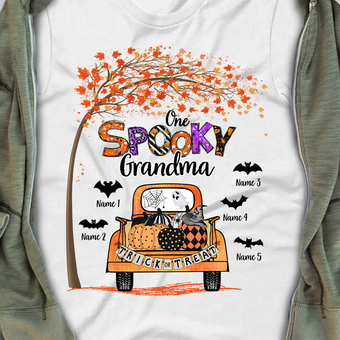 Personalized Mom Grandma Spooky Halloween T Shirt JL273 30O53 1