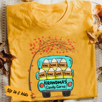 Personalized Grandma Fall Candy Corn T Shirt JL272 30O36 thumb 1