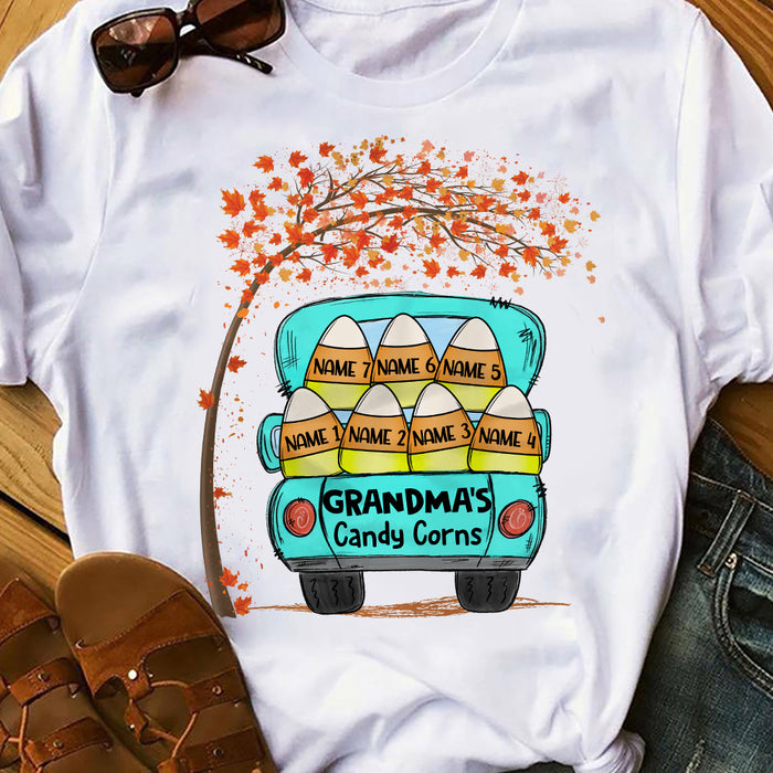 Personalized Grandma Fall Candy Corn T Shirt JL272 30O36 1