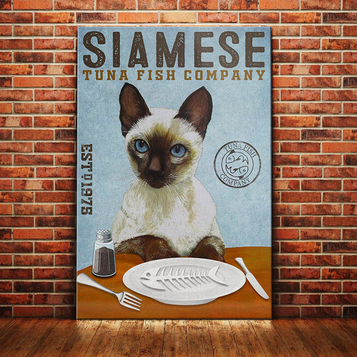 Siamese Cat Tuna Fish Company Canvas MR1101 67O39 1