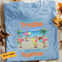 Personalized Friends Flamingos On Beach T Shirt JN113 30O58 thumb 1