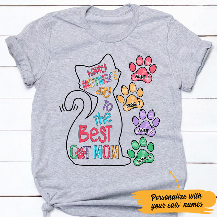 Personalized The Best Cat Mom Grandma T Shirt MR153 65O47 1