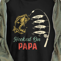 Personalized Fishing Hooked On Dad Grandpa T Shirt MY131 95O34 thumb 1